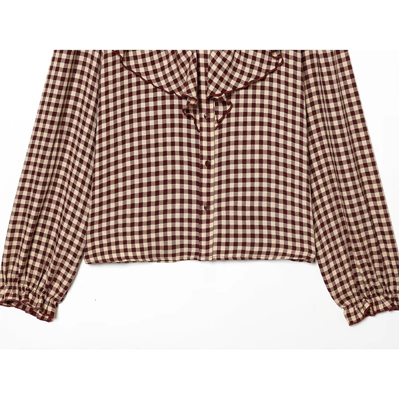 Tidalyf 2026 Womens Shirts and Blouses Fashion Retro Laminated Plaid Tops Youth Chic Street Leisure Holiday Womens Shirts 260120