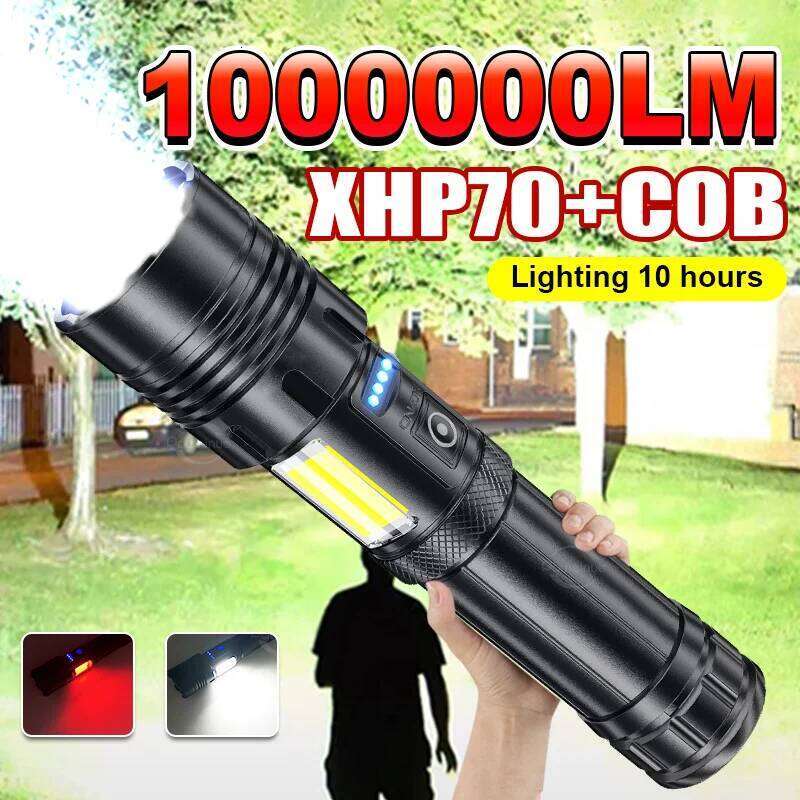High Power Led 1000000LM Powerful LED Flashlight Portable USB Rechargeable Lamp 2600mah Emergency Camping Work Torch Z260121