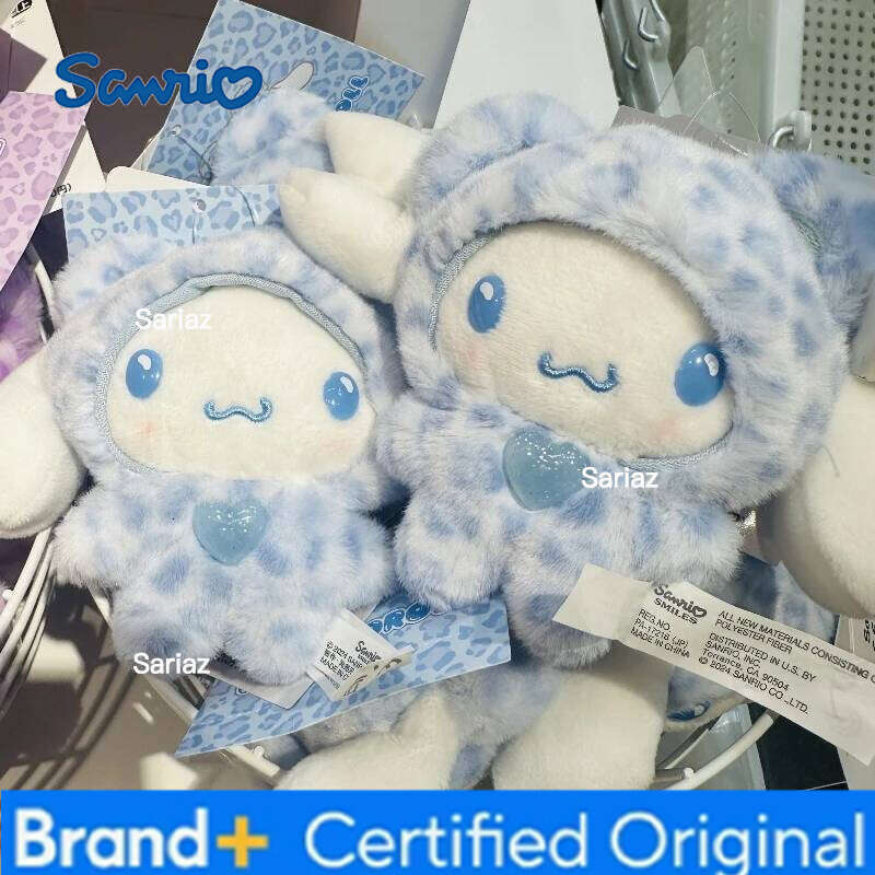 Sanrio Hello Kitty Latte Leopard Print Series Plush Keychain My Melody Kuromi Fluffy Doll Cinnamoroll Ornament Kids Gifts H260121
