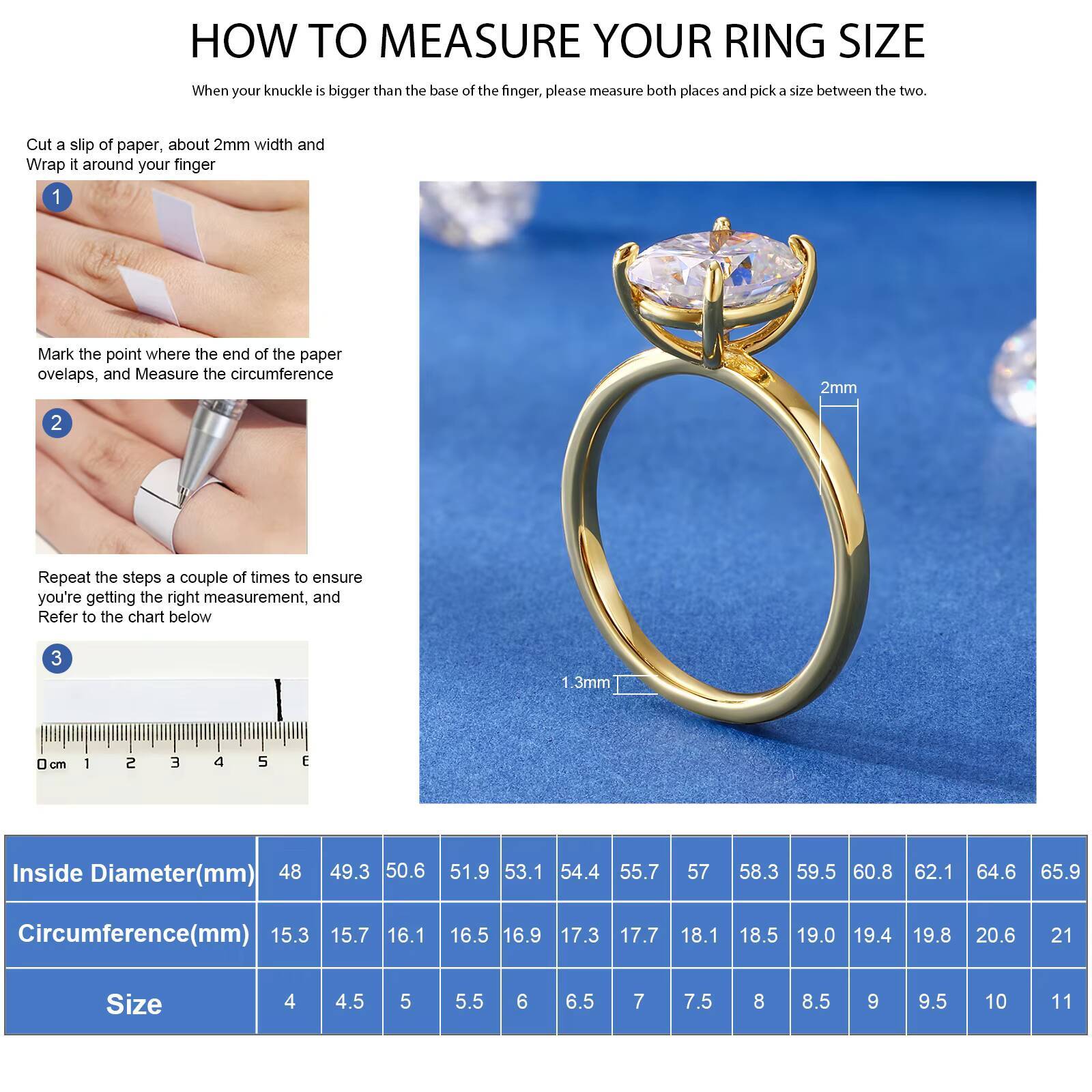 Oval Moissanite Engagement Rings 18K Gold Plated 925 Sterling Silver Lab Created Solitaire Diamond Promise Ring for Her Women