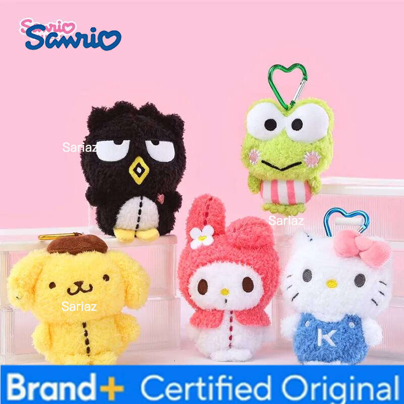 Sanrio Hello Kitty Melody Cinnamoroll Keroppi Badbadtz-Maru Stuffed Pendant Plush Toys Keyring Anime Keychain Birthday Gift H2601211
