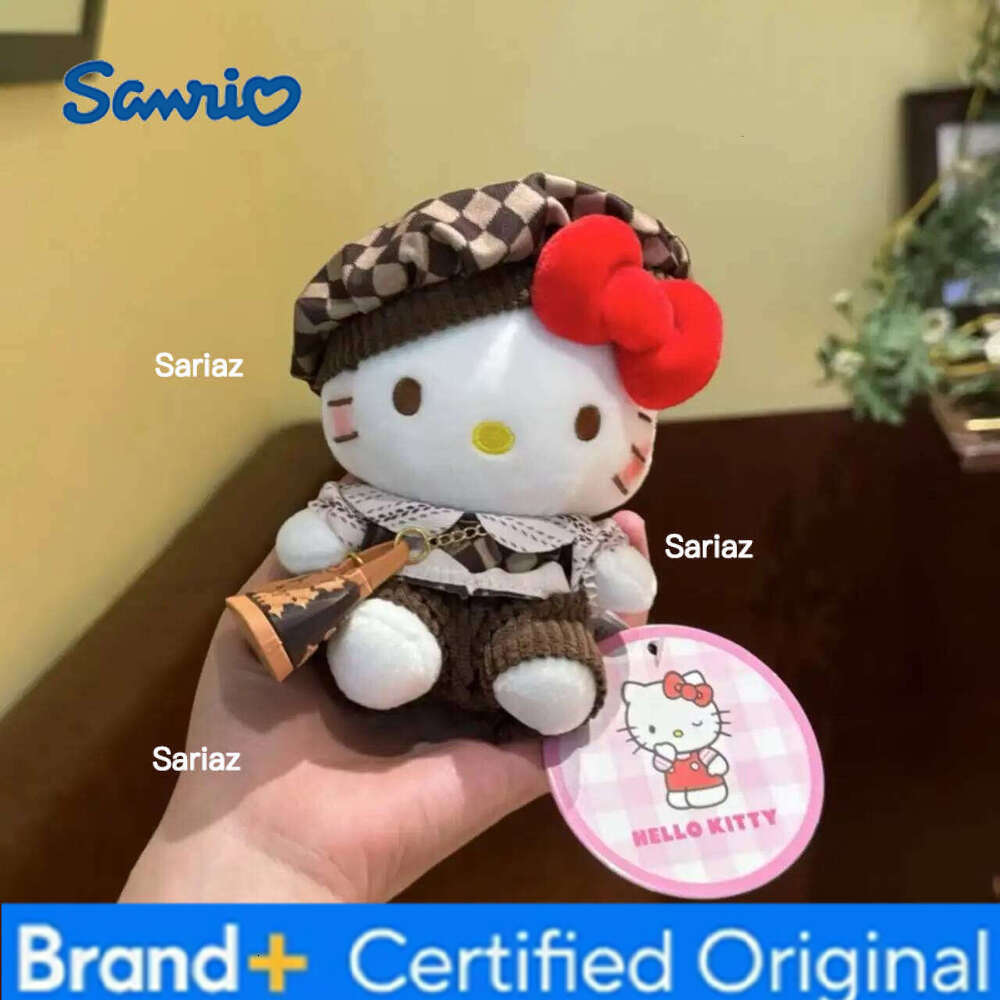 Sanrio Kawaii Hello Kitty Keychain Cartoon Toys Kt Cat Stuffed Plushies Key Ring Plush Pendant Give Holiday Gift H260121