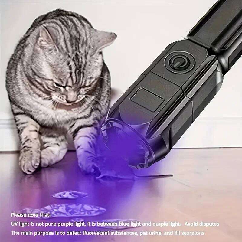Portable UV Flashlight UV395NM Zoomable ABS Torch 3 Modes Camping Ultraviolet Flashlights For Pet Stacks Fluorescent Detection Z260121
