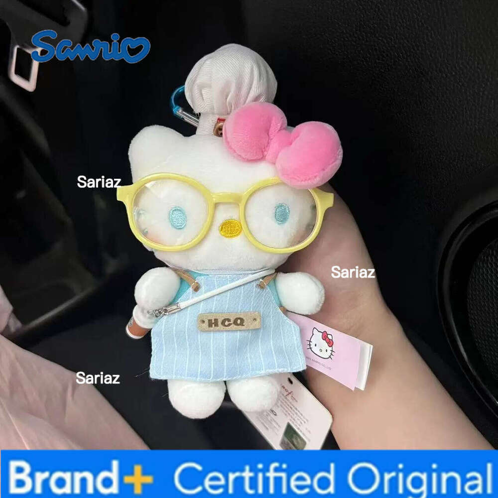 Sanrio Kawaii Hello Kitty Keychain Cartoon Toys Kt Cat Stuffed Plushies Key Ring Plush Pendant Give Holiday Gift H260121