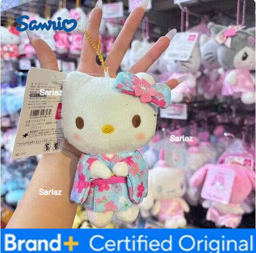 Sanrio Japanese Kimono Cherry Blossom Hello Kitty Plush Doll Trendy Toy Backpack Decoration Accessories Keychain Girl Surprise Gift H2601211