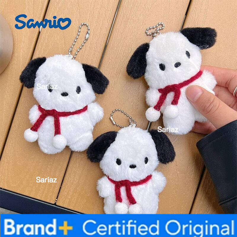 Sanrio Cartoon Plush Keychain Kawaii Pochacco Anime Pendant Key Ring Cute Children Girls Jewelry Birthday Christmas Gifts H260121