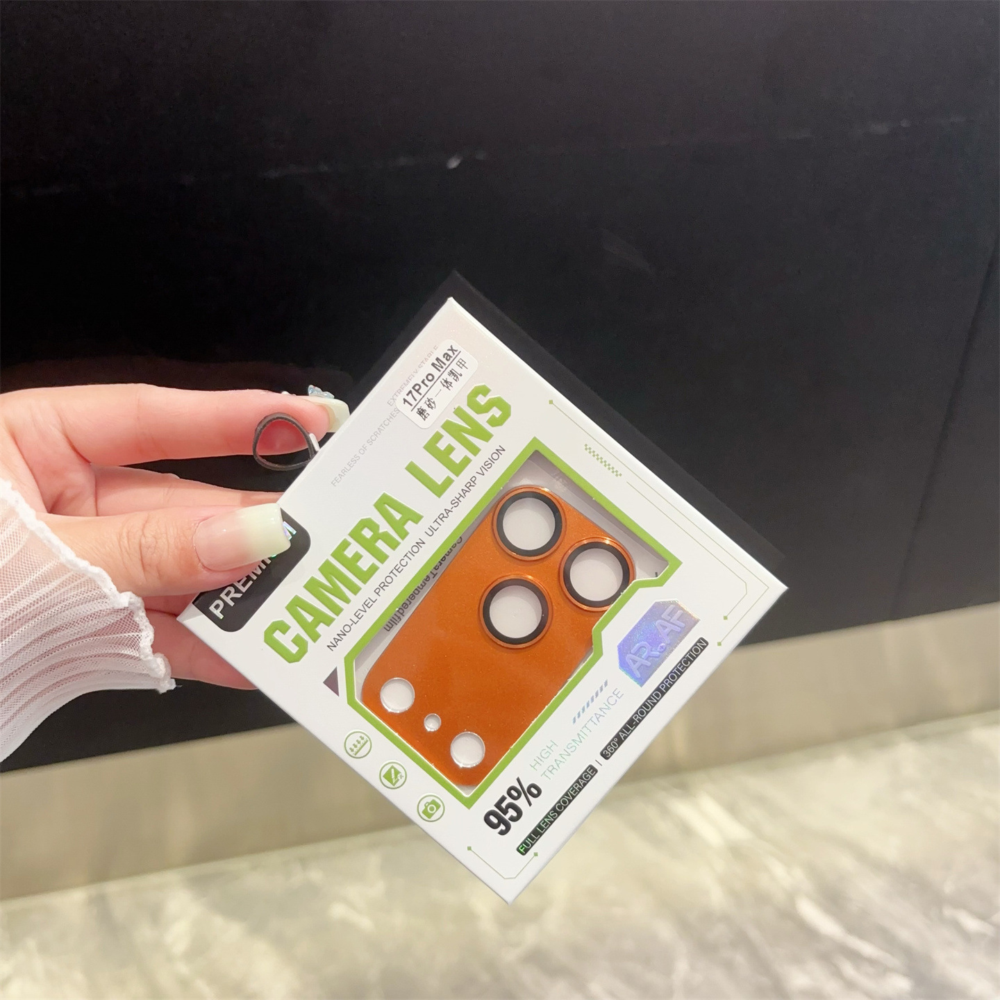 For iPhone 17 Air Pro Max 9H HD Aluminum Metal Ring Camera Lens Cover Tempered Glass Protector Brushed Armor All-in-One AR AF Clear Lens Coverage Prot