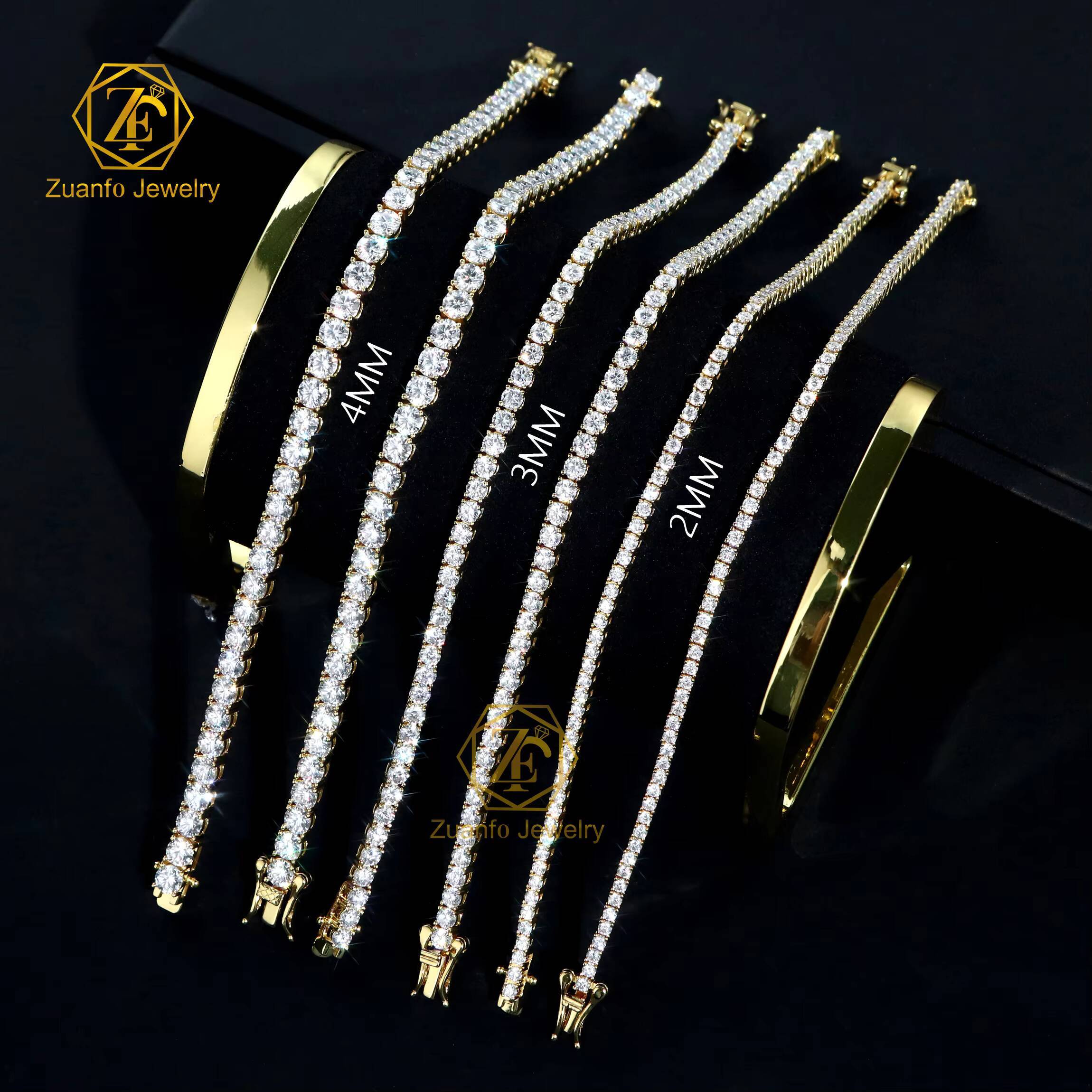 High Quality 925 Silver Lab Grown Tennis Bracelet CVD HPHT Lab Diamond Chain VVS Ice Out Bracelet 2mm 3mm Diamond Bangle
