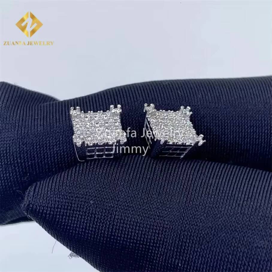 Iced Out Earring Jewelry VVS Moissanite 925 Silver Man Hip Hop Earring Stud Earrings