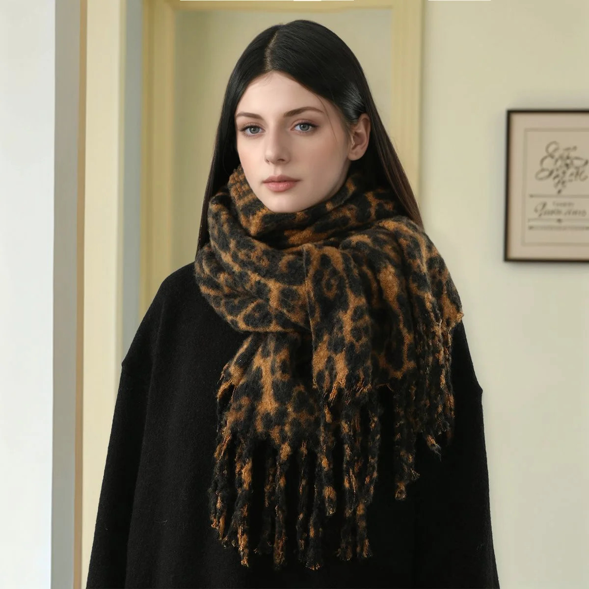 Leopard Cashmere Sc… - image