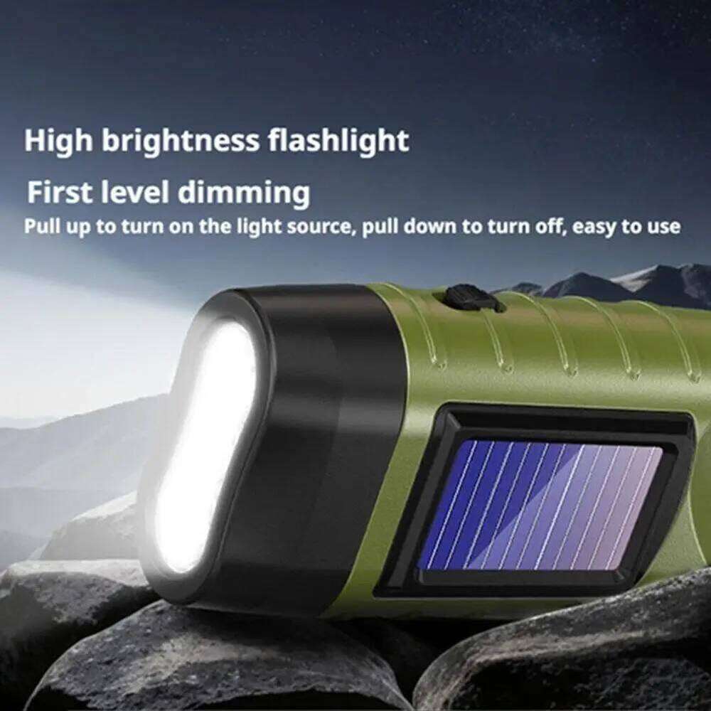 Solar Power LED Flashlight Portable Tent Light Hand Crank Dynamo Torch Lantern For Outdoor Camping Mountaineering Z260121