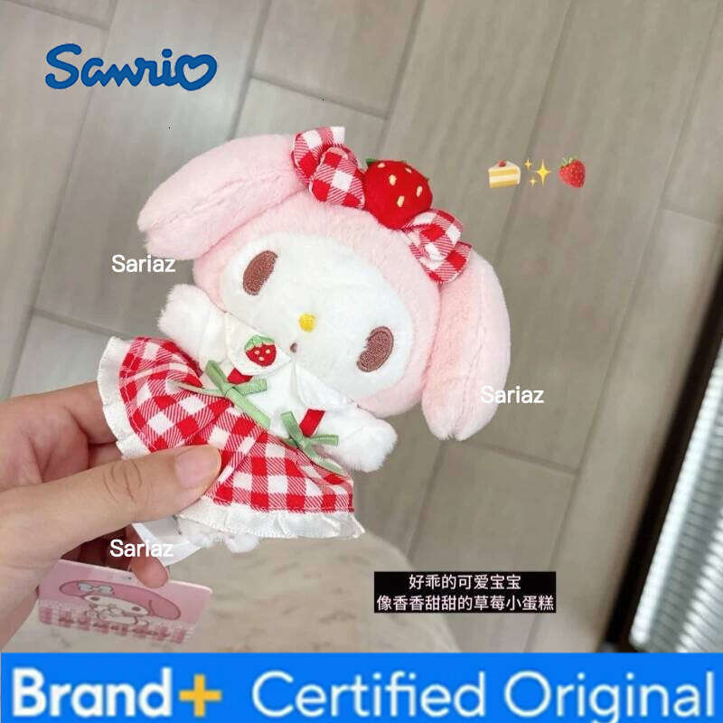Sanrio Genuine Hello Kitty Melody Cute Girl Keychain School bag Pendant Kids Plush Toys Keyring Plushier Birthday Christmas Gift H260121