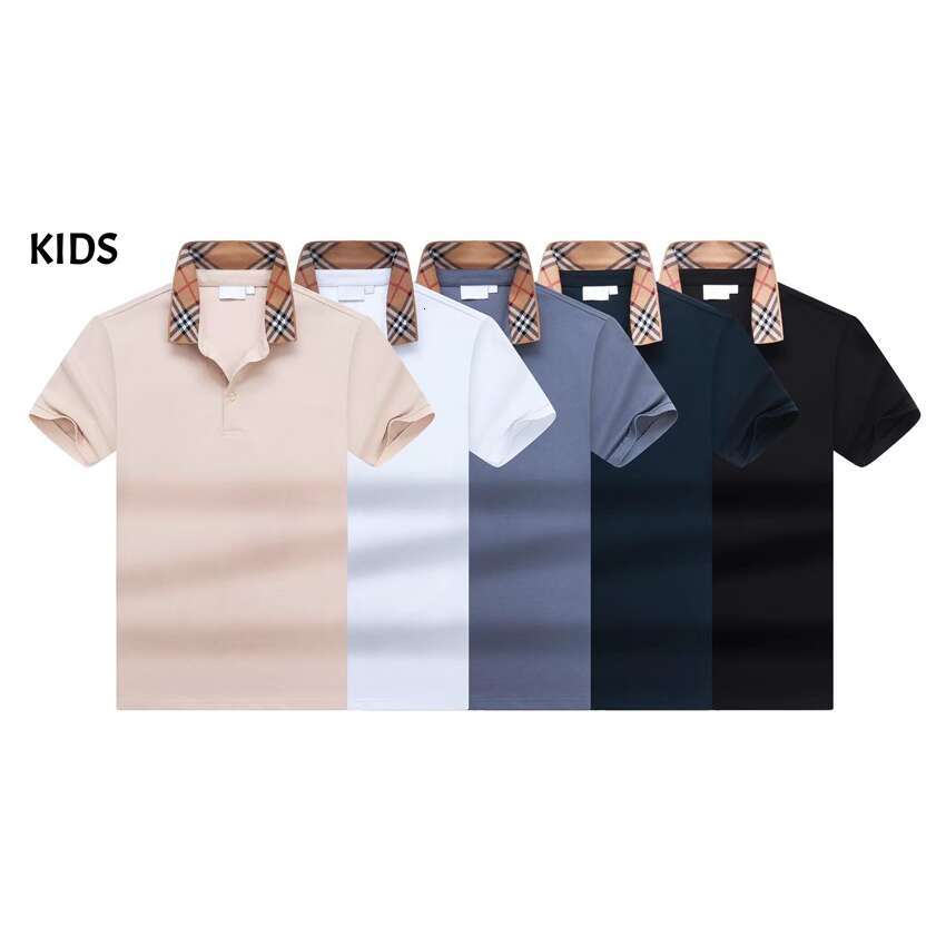 Kids Polo Shirt Designer boys Polos Tshirt burberyes Luxury Brand girls Casual Golf T-Shirt Children Summer Fashion for Tall Youth 156-170cm Teens Oversize Tops b02