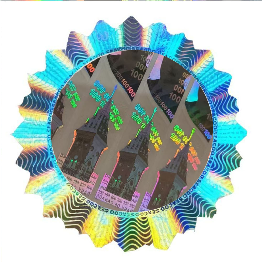 High Quality Party Novelty Many Shapes Silver Holographic Stickers CAD 20/50/100 CA 50/100 AU Style Unique and Innovative Label Hologram Sticker For Toy