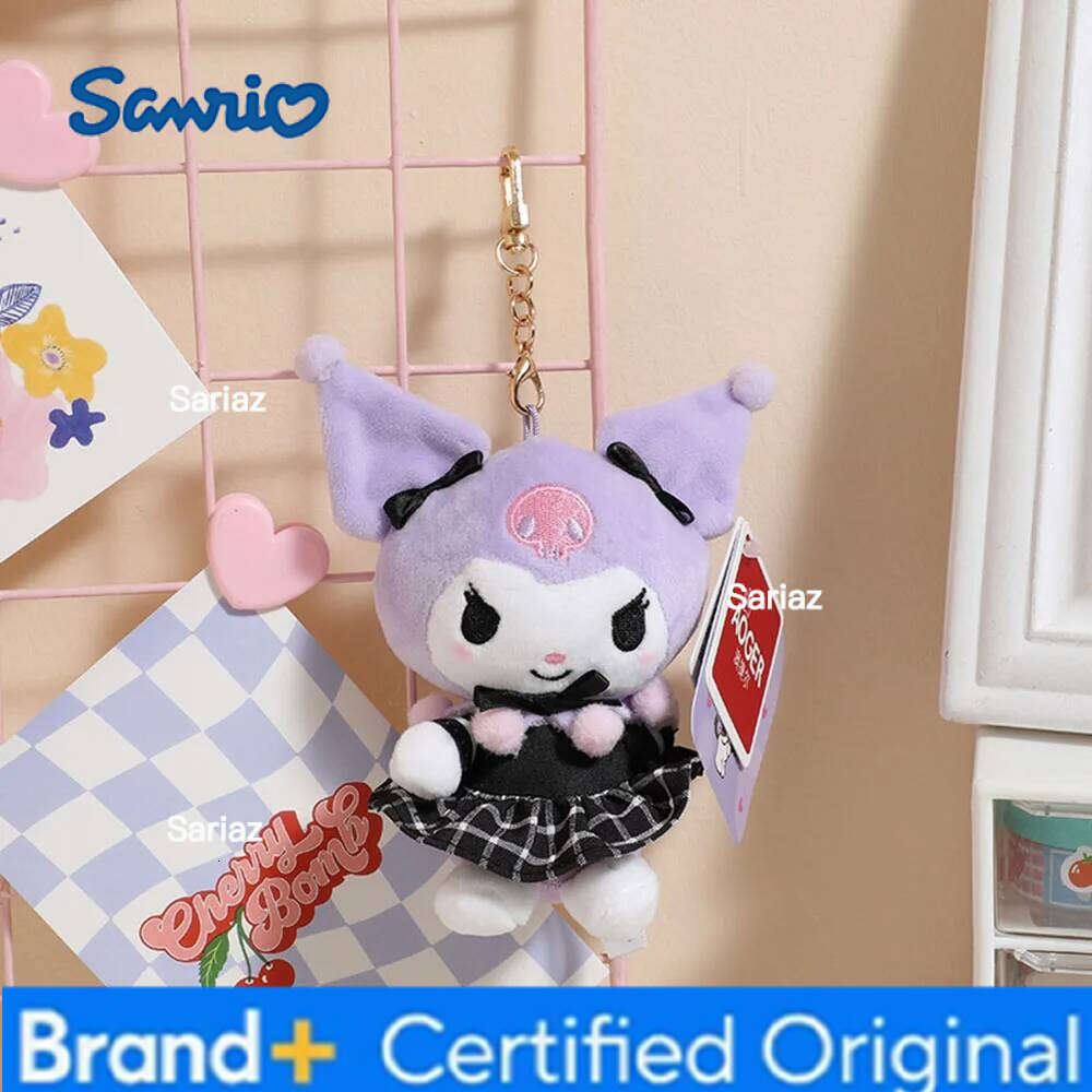 Sanrio Cartoon Plush Kawali Kuromi Hello Kitty Cinnamoroll Soft Stuffed Doll Keychain Pendant Bag Accessories H260121