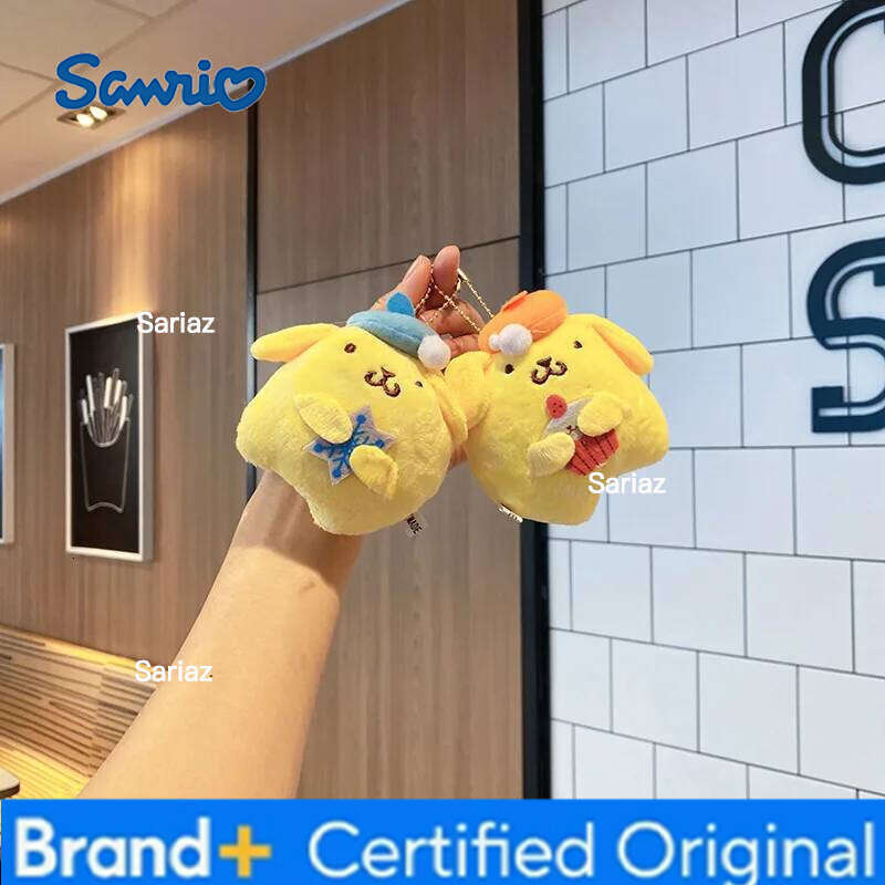 Sanrio New Style PomPomPurin Cartoon Plush Toy Couple Backpack Pendant Car Keychain Best Friend Birthday Christmas Gift H260121