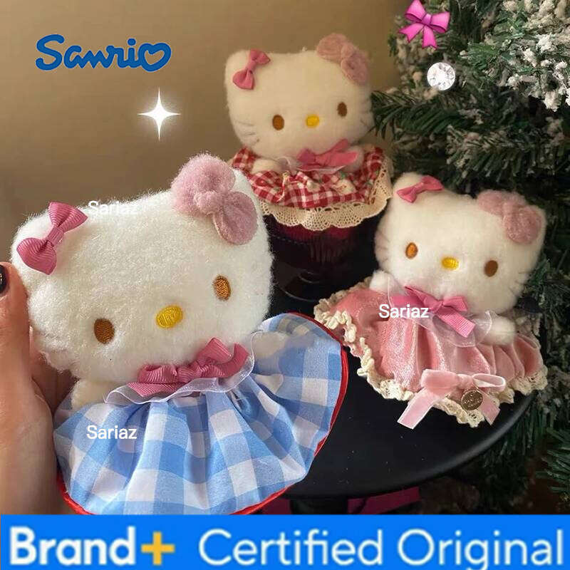Sanrio Floral Dress Christmas Tree Hellokitty Plush Kitty Cat New Year Decoration Birthday Gift Backpack Pendant H260121