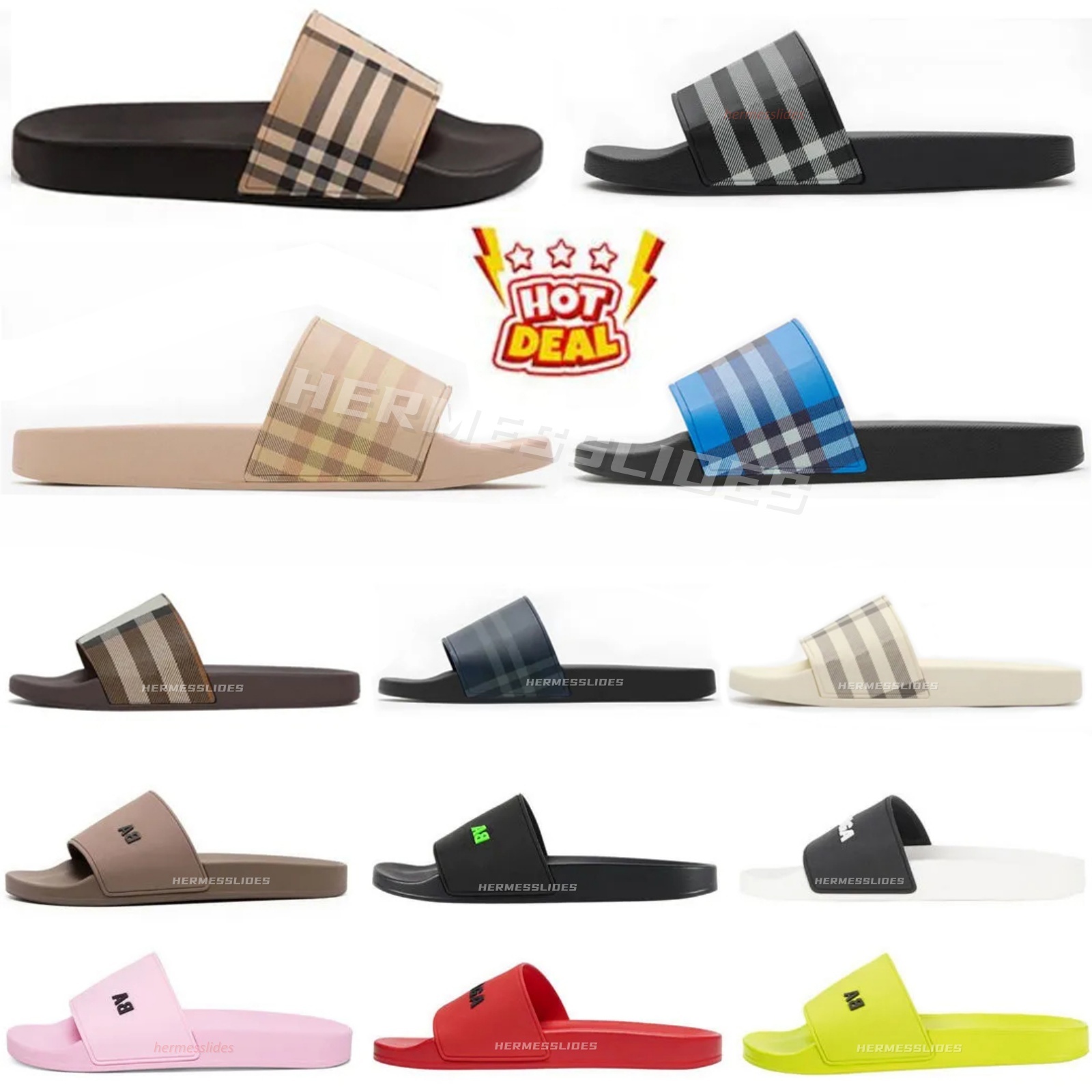 2026 Designer Fashion Slipper Sliders Paris Slides Sandals Vintage printing tartan slipper rubber Slide Summer outdoors womens mens Beach flat travel Plaid sandal