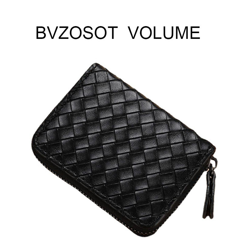 New Hand-Woven Card Holder Casual Fashion Zipper Pouch with Multi-Card Slots for Coins & Cards 2026