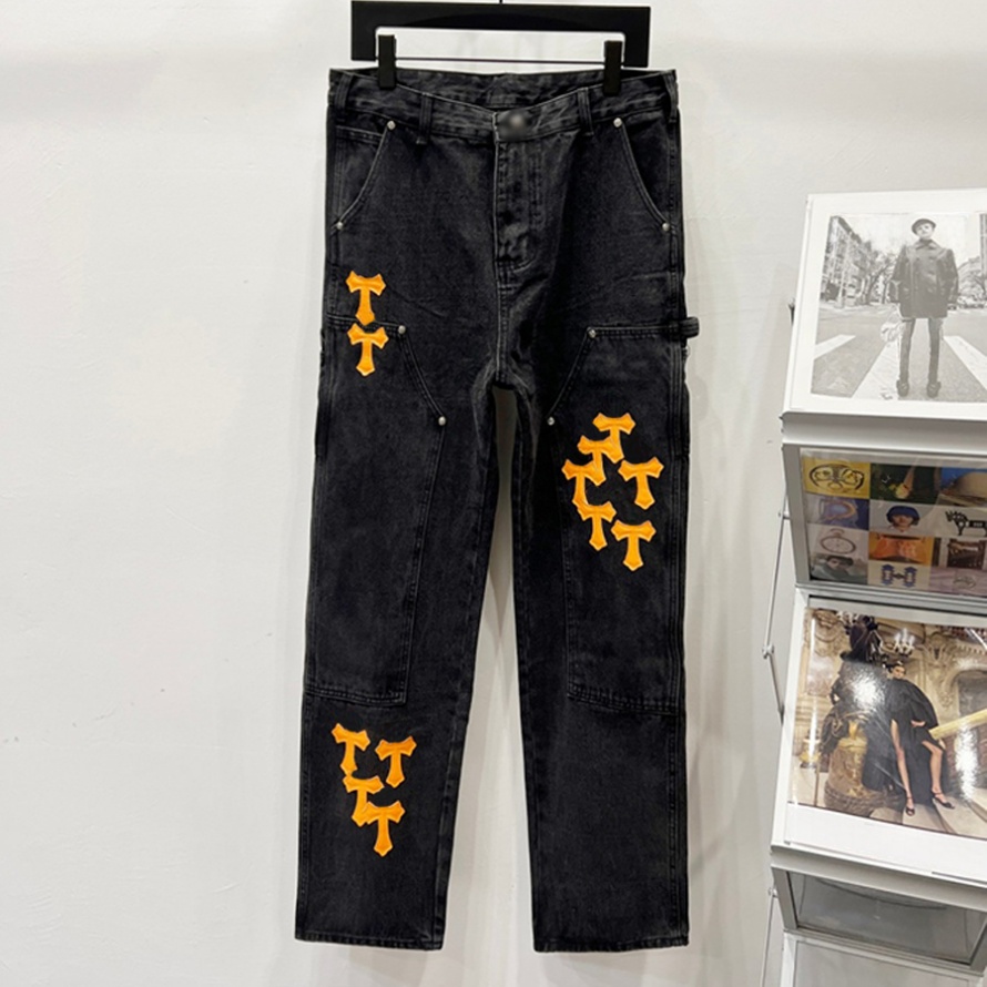 Fashion Jeans Designer Classic Pants Men Trousers Printed Pattern Trousers Durable Long Fashionable Pants Loose Street Style Casual Zipper Daily Outfit