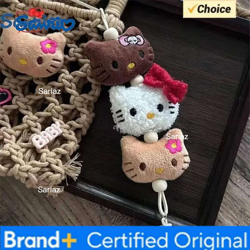 Sanrio Hello Kitty Plush Keychain Kawaii Children Anime Plushie Pendant Keyring Cute Women Bag Car Keychians Girl Birthday Gifts H2601211
