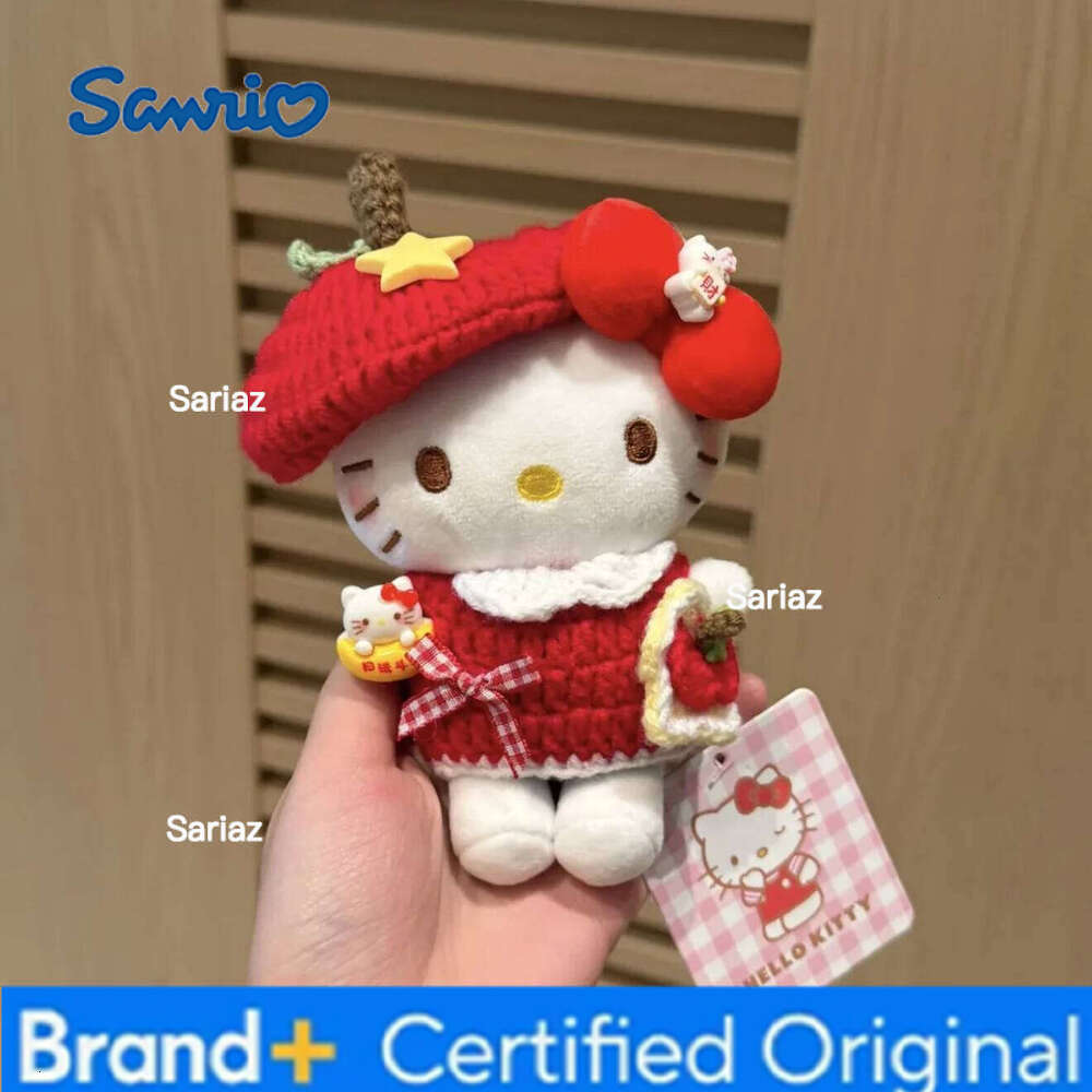 Sanrio 12cm Hello Kitty Plush Doll Pendant Cartoon Kitten Stuffed Keychain Cosplay Dress-Up Kawaii Holiday Birthday Gift H260121