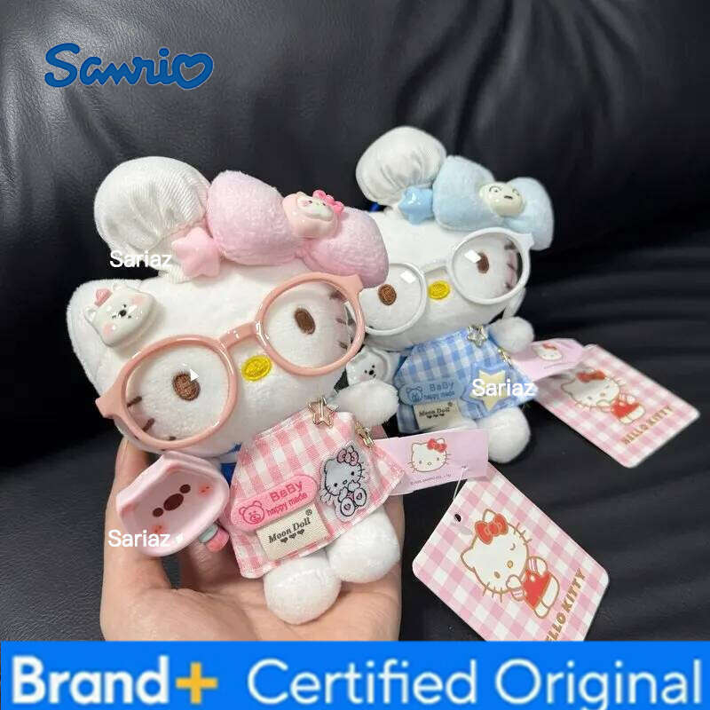 Sanrio 11CM anime Hello Kitty cosplay chef hat cartoon plush keychain PP cotton stuffed doll Kawaii school bag pendant gift H260121