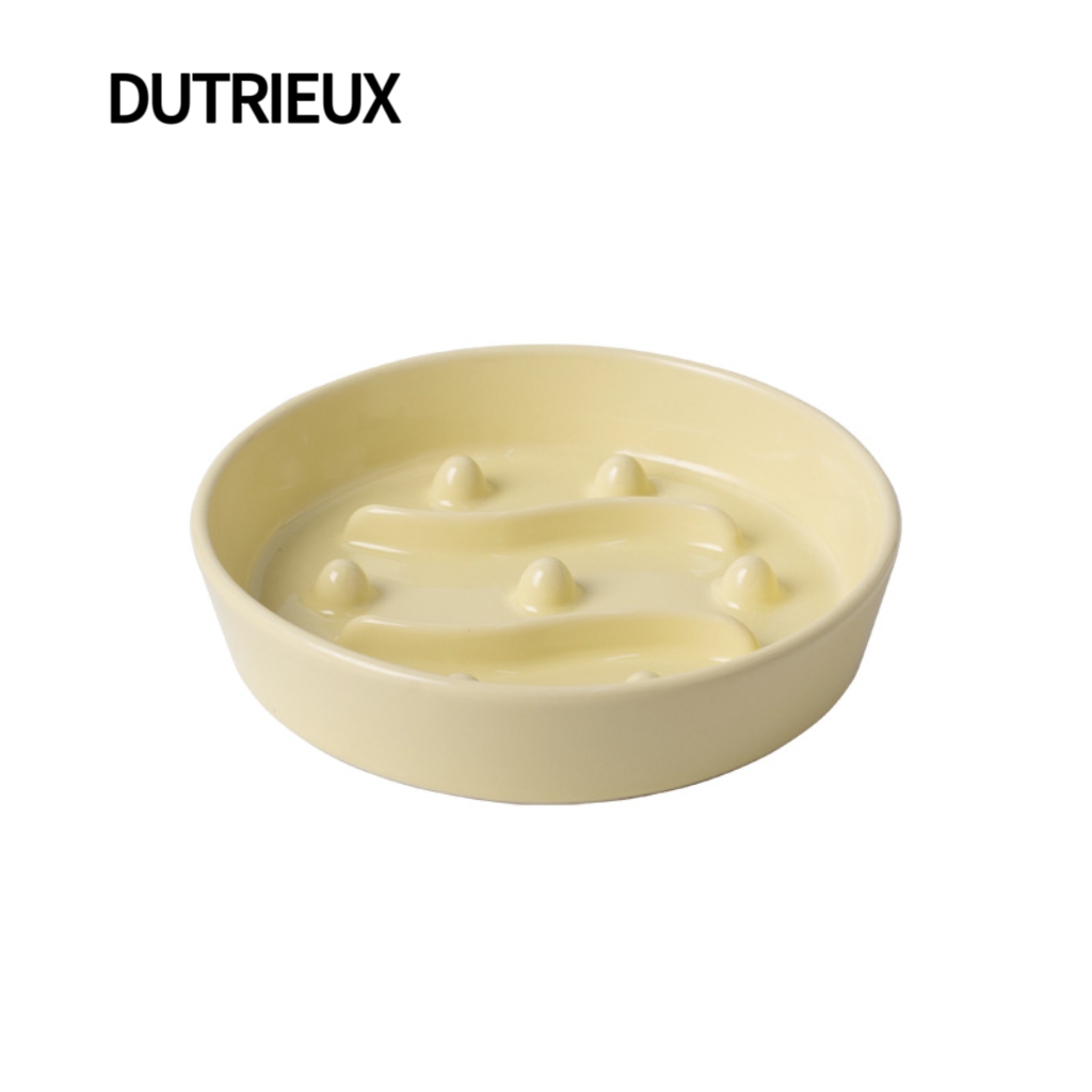 H2455 Ceramic pet food bowl, cat and dog dual-use, anti-tipping, anti-black chin, water and food all-in-one bowl.
