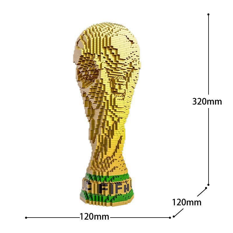 World Cup Golden Cup Micro Diamond Small Part Wooden Boy Puzzle Building Blocks Toy