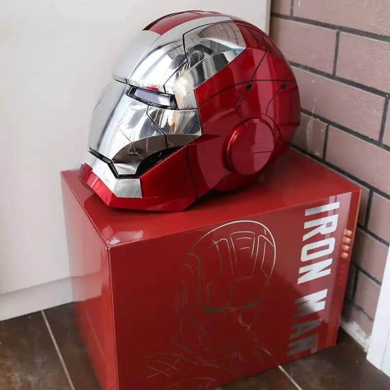 Marvel AutoKing Mk5 Iron Man Cosplay Helmet 1:1 Scale Wearable Model Toy with Voice Control And Light for Adults Christmas Gift