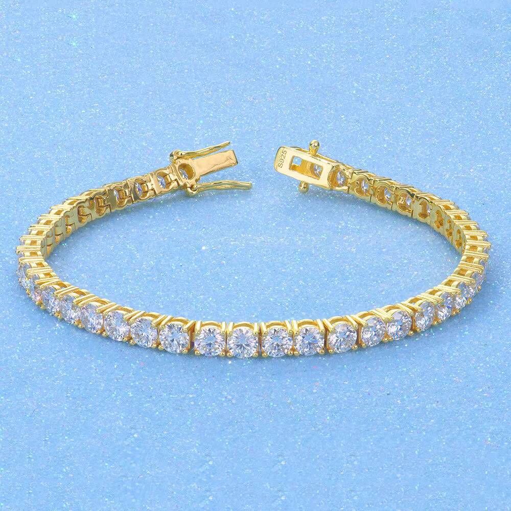 Factory wholesale S925 Silver Full Inlaid Moissanite Tennis Bracelet Full Diamond chilled Jewelry VVS Chain Bracelet Gift