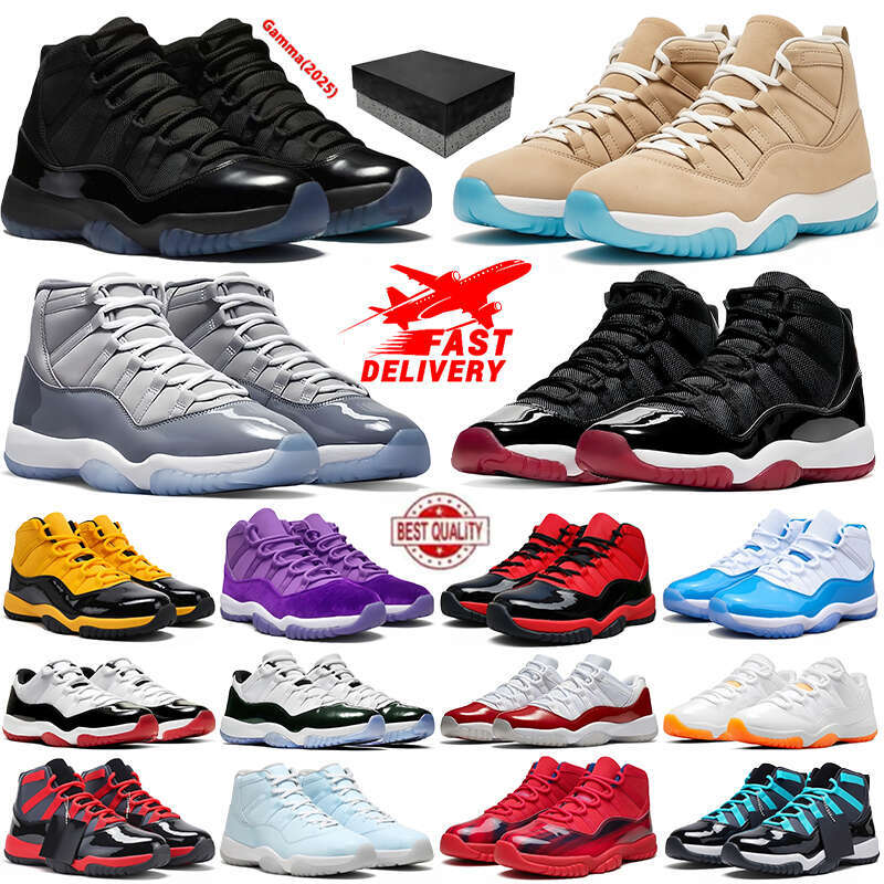 Designer Sneakers 11s Basketball Shoes 11 Cement Grey Low Blue Cool Grey Black Women Man Concord Snakes Skin Pink Bred University Blue Outdoor Sports With Box