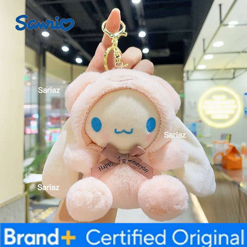 Sanrio 12CM Cute Plush Keychain Children Hello Kitty Pendant Kuromi Cartoon KeyChain Backpack Decoration Gifts for Kids Toy H260121