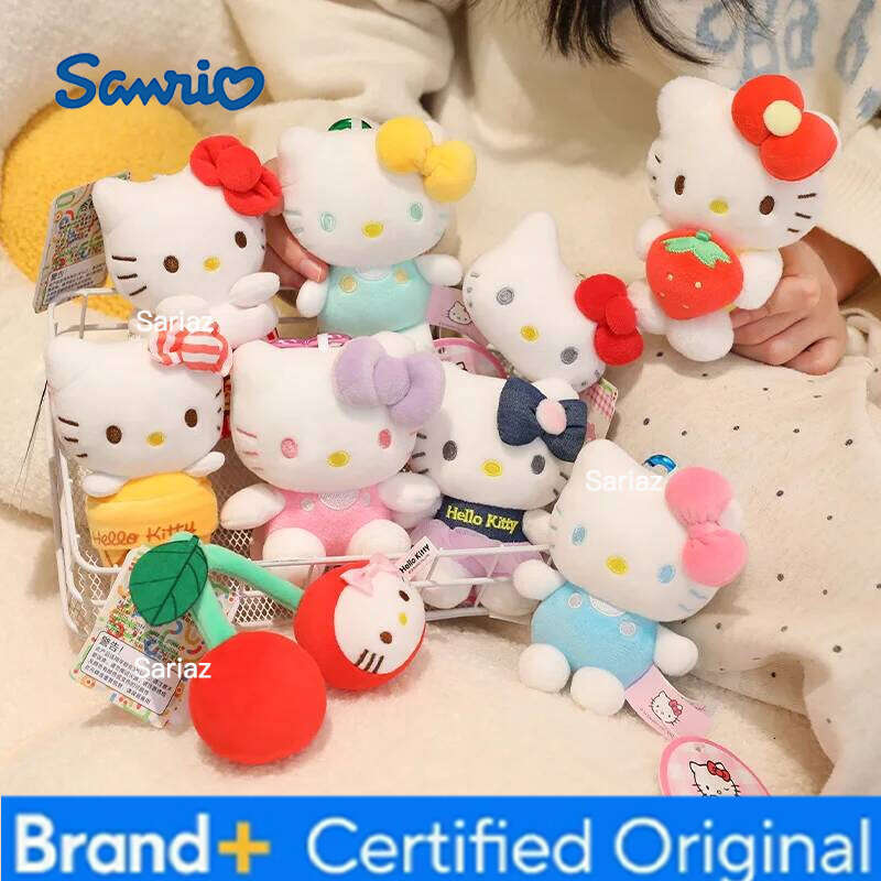 Sanrio Anime Kawaii Hello Kitty Plush Keychain Pendant Holder Key Chain Car Keyring Mobile Phone Bag Hanging Jewelry Kids Gifts H260121