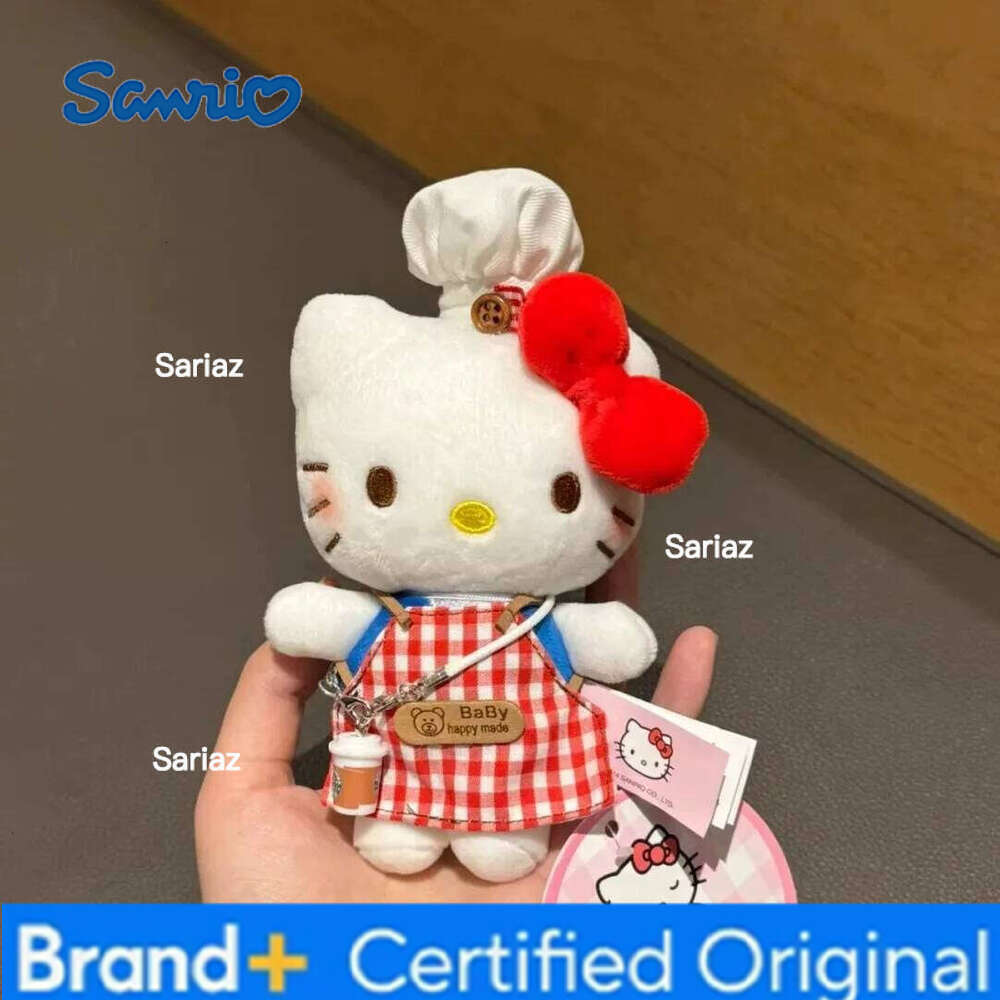 Sanrio Women Hello Kitty Bag Pendant Pink Bow Cat Strawberry Plush Doll Charm Keychain Student Backpack Accessories Girl Gifts H260121