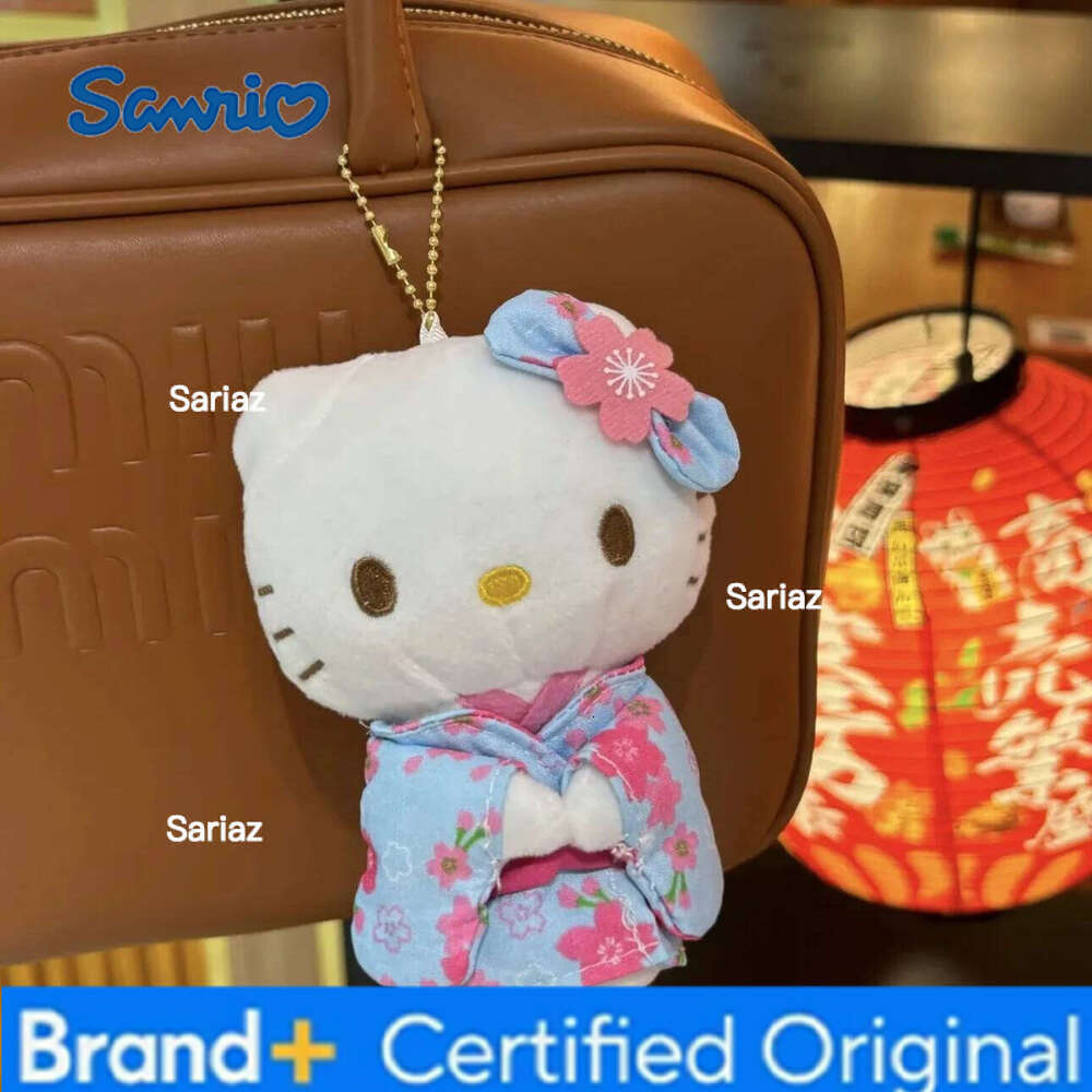 Sanrio New Cute Plush Kimono Dress Up Hello Kitty Bag Hanging Doll Pendant Keychain DIY Decoration Gift H2601211