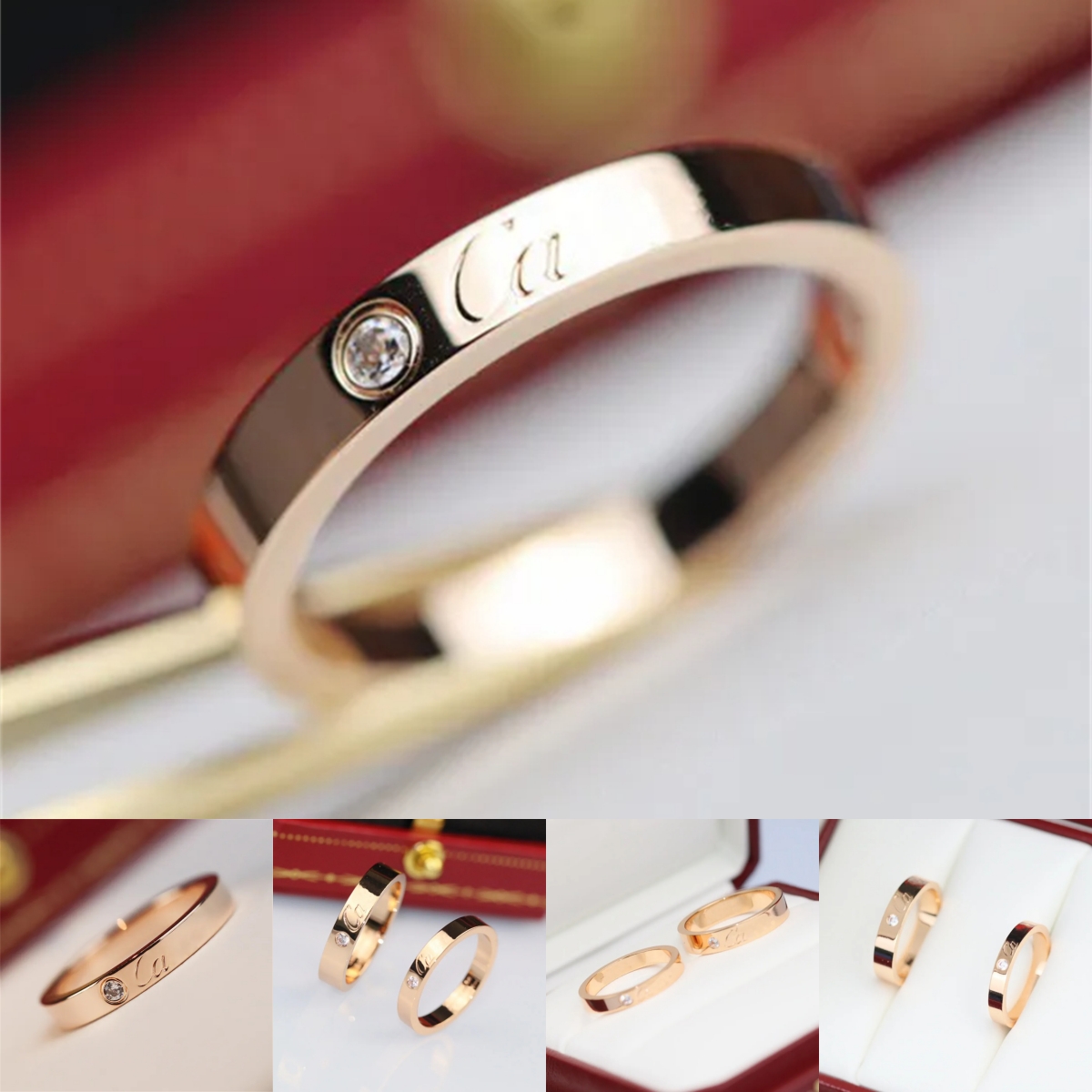 Ring ring luxury for women wedding letter alphabet designer valentine's day gift jewelry high-quality stainless steel rings size 5-11 box nice