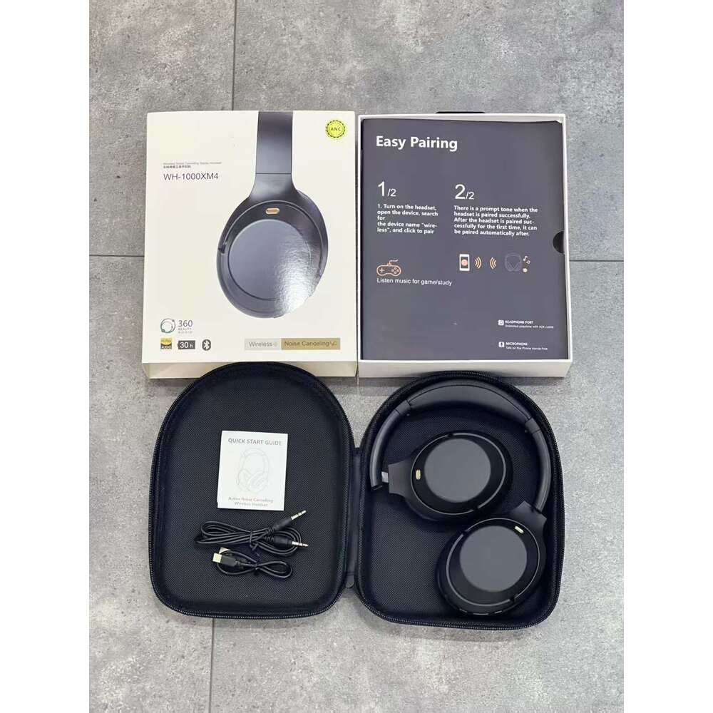 New Active XM4ANC Over-Ear Wireless Bluetooth Leather Case Call Noise Cancelling Headphones