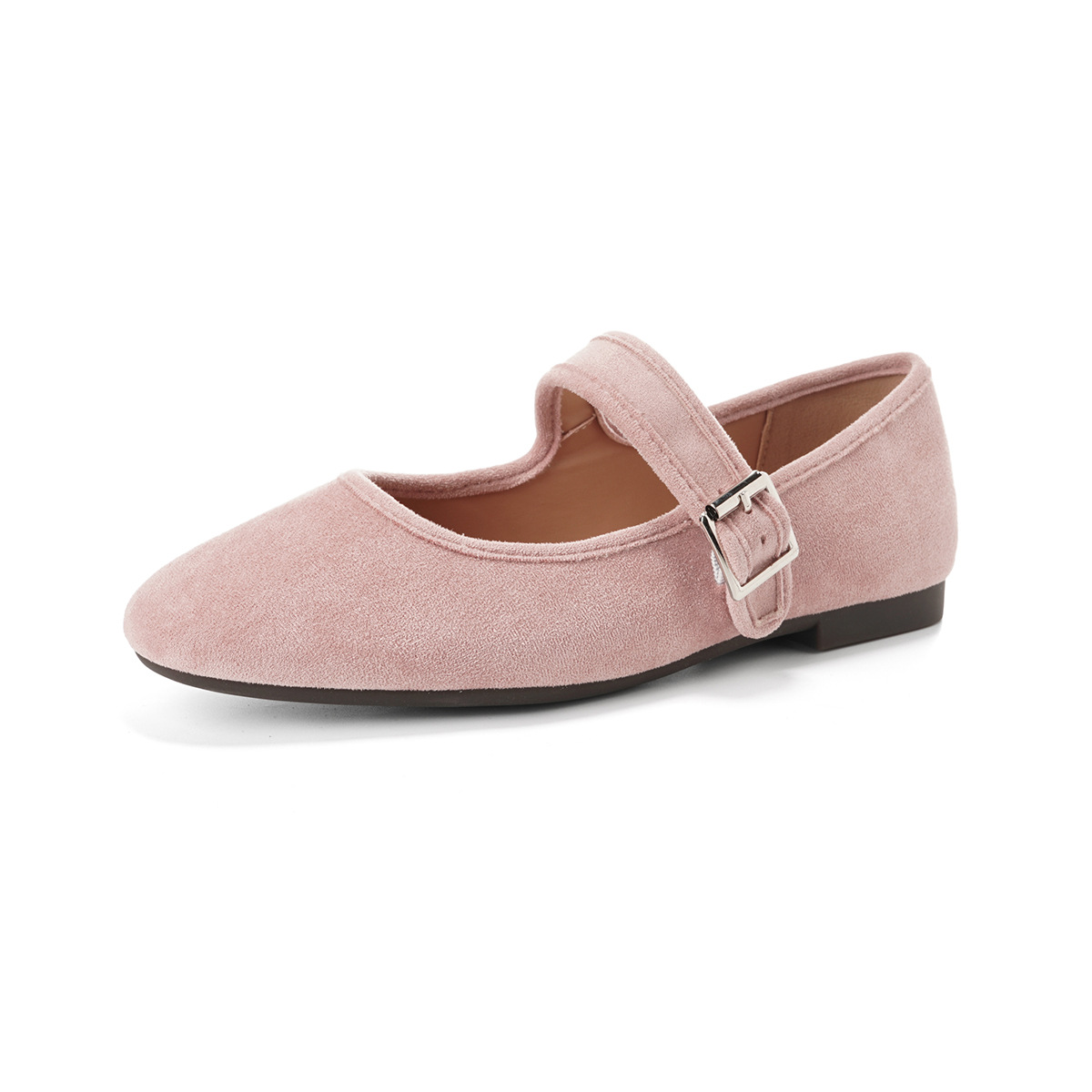 French Retro Flat Bottom Mary Jane Ballet Flats Soft Sole Women's Shoes round Toe Low Heel Summer Solid Color R260121