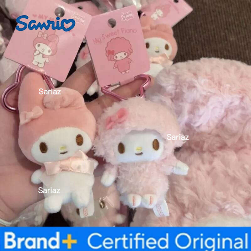 Sanrio Kawaii s Sweet Plush doll Keyring Cartoon My Melody Stuffed Toys Pendant cute pink Sheep Piano Keychains Gifts H260121