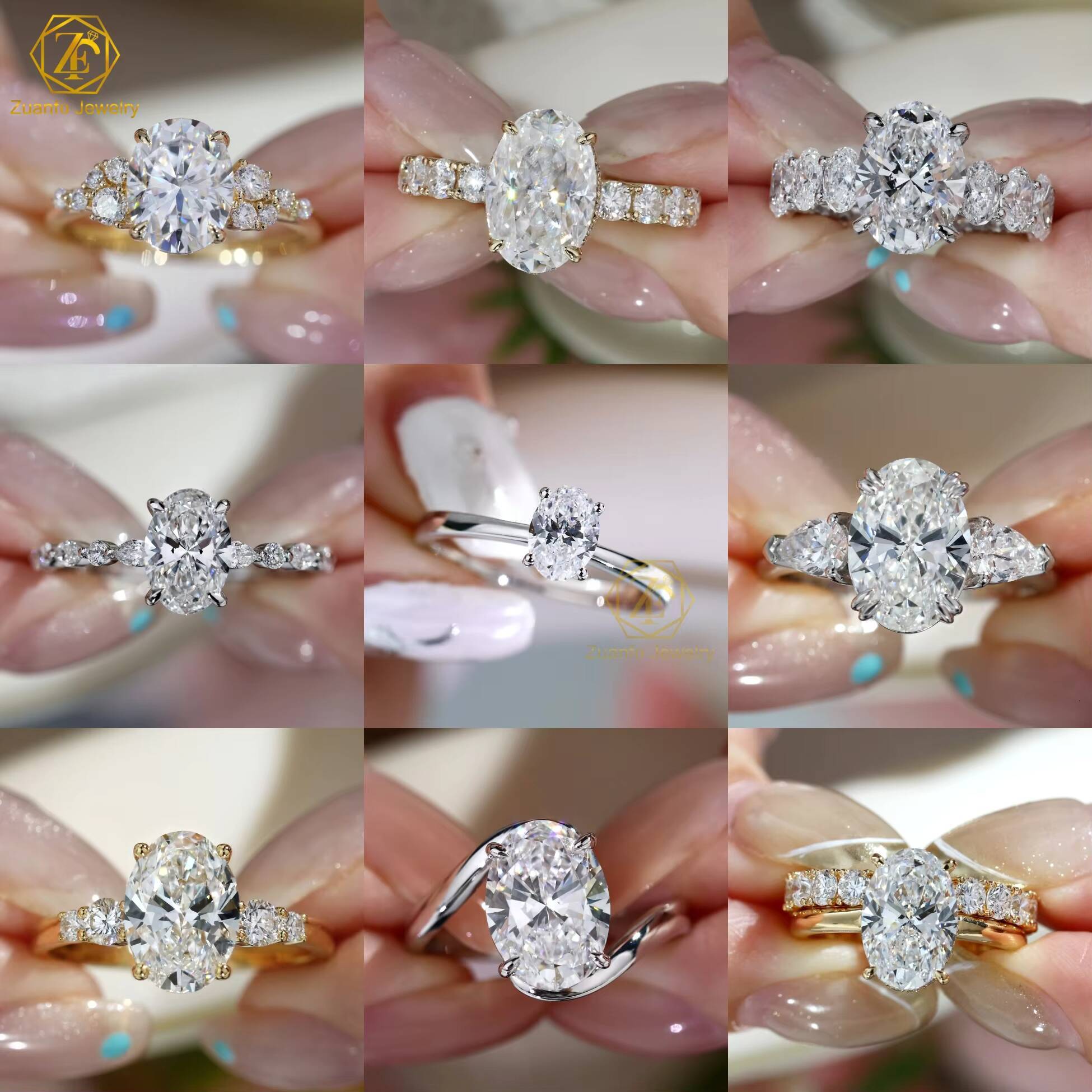 Customizable 14K Gold Engagement Wedding Ring IGI Certified Oval Cut VVS Lab Grown Diamond for Luxury Women