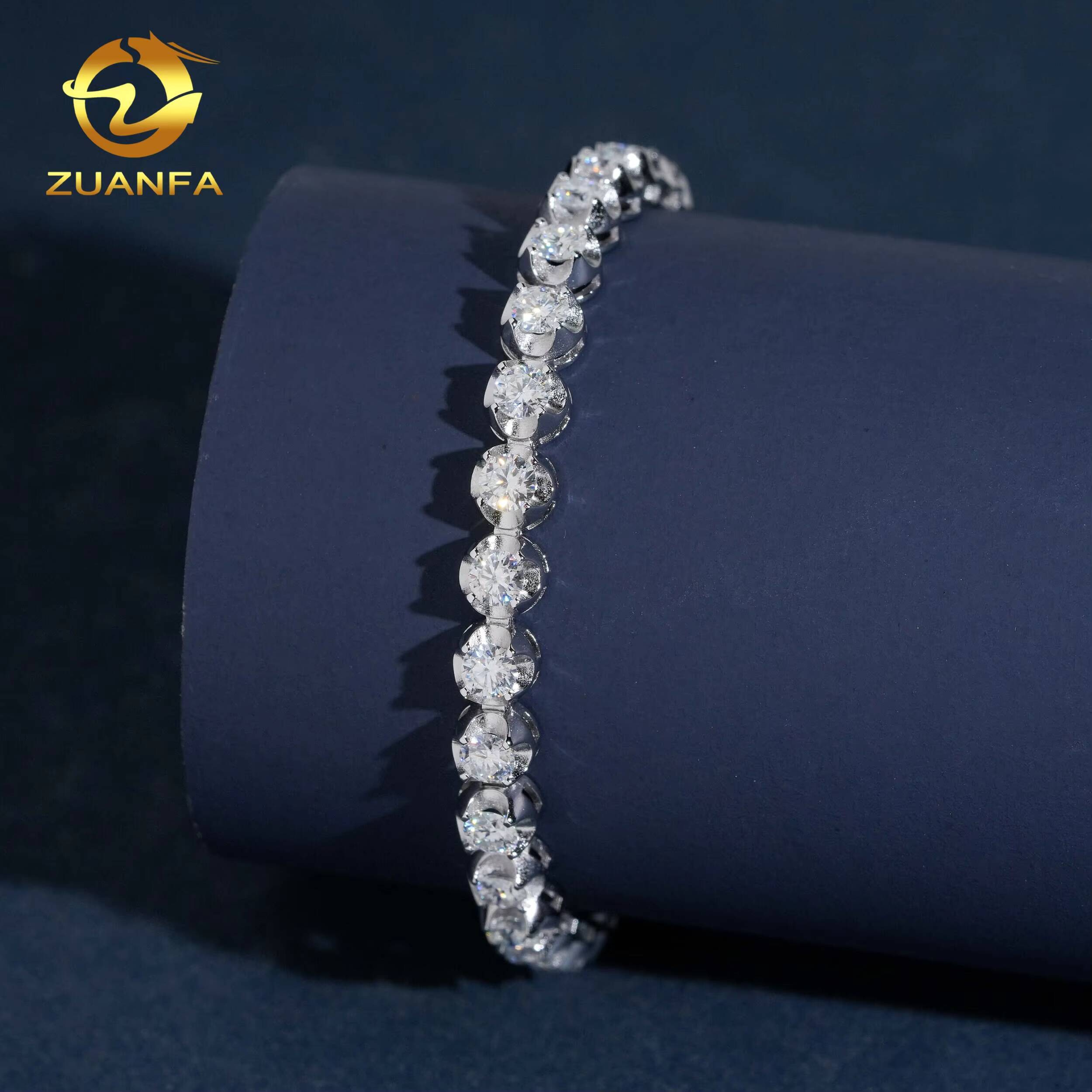 New Stock Special Prong 6mm Tennis Bracelet Hip Hop Jewelry 925 Silver Moissanite Tennis Bracelet Men Women Iced Out Bracelet