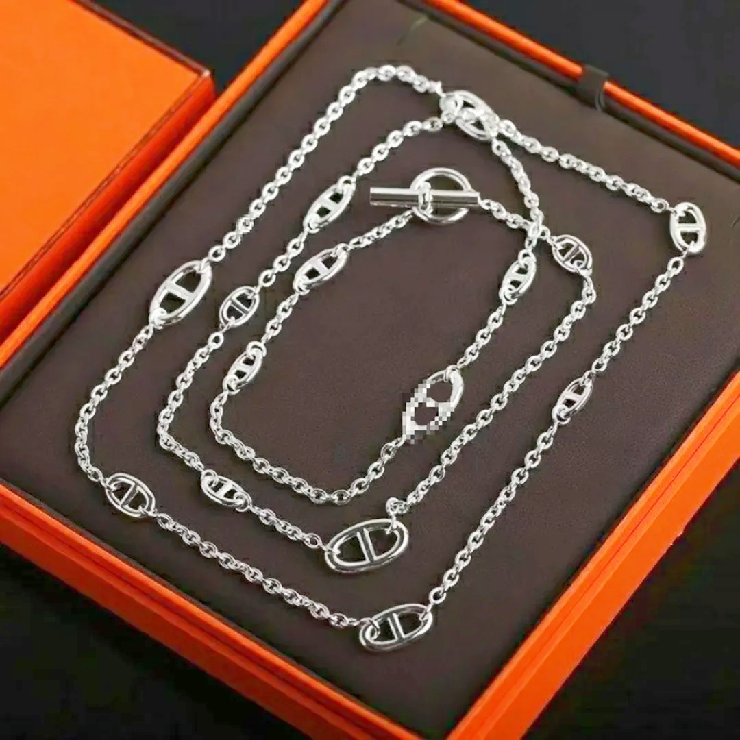 Necklace designer necklace luxury necklace designer jewelry women metal high quality 12A letter Stainless Steel charm necklace style gift 80 100 160cm good