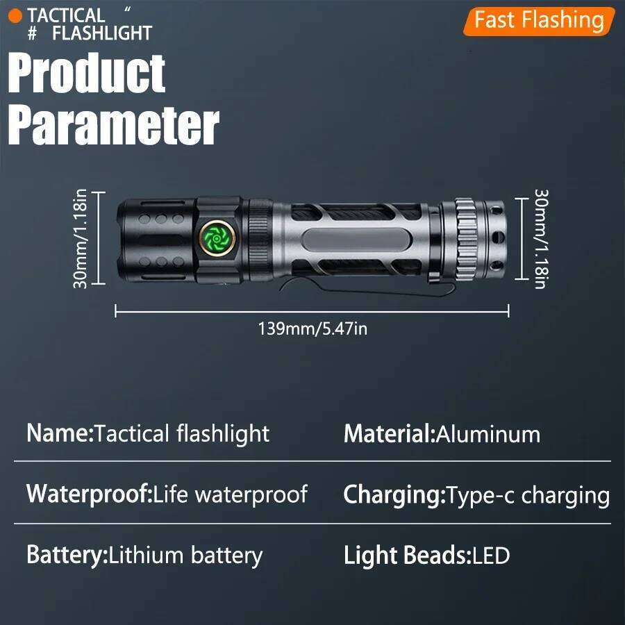 High Power P80 Flashlights Tactical Aluminum alloy Strong Flashlight Outdoor Waterproof Hand Lamp Fishing Torch Camping Lantern Z260121