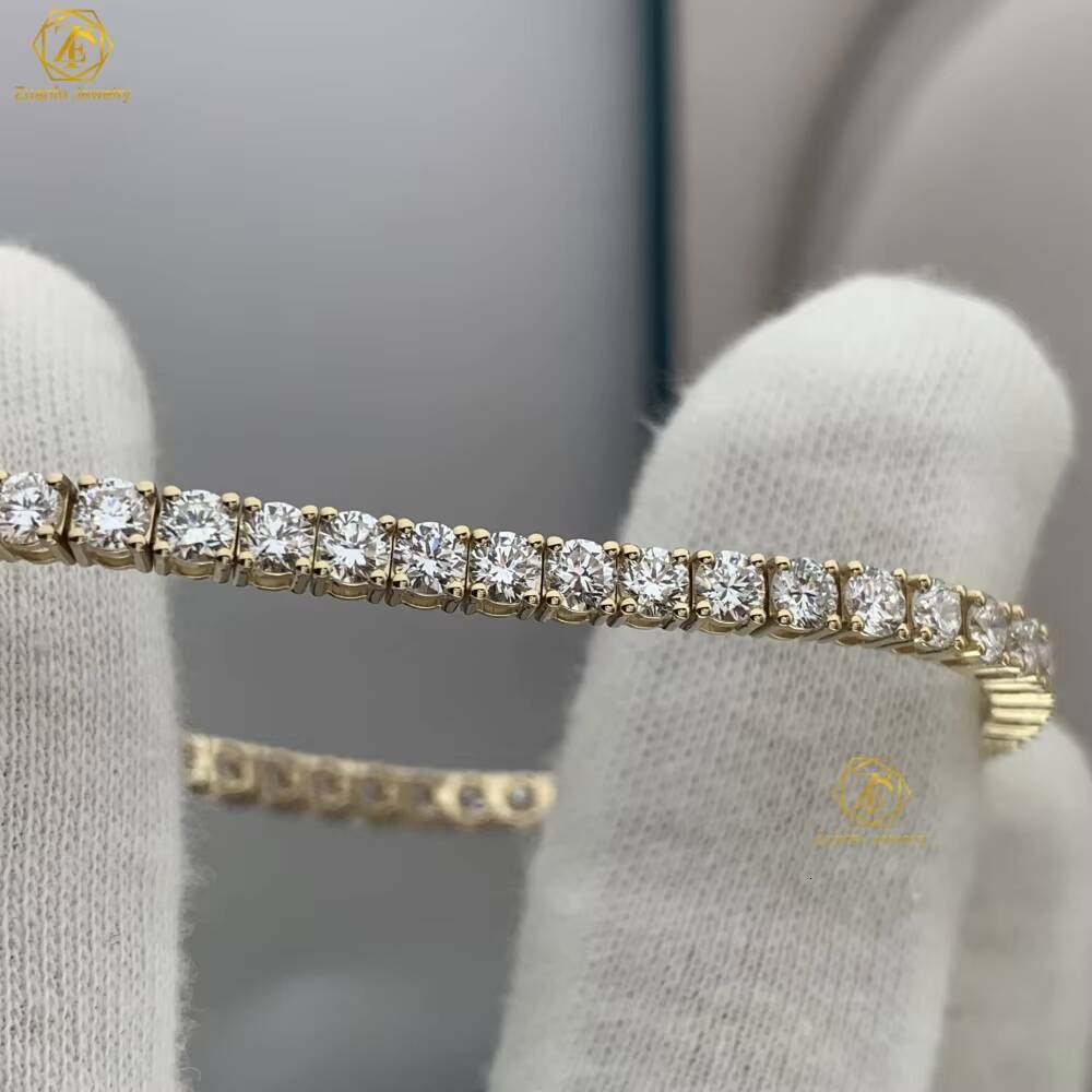 Custom HPHT CVDDEF VVS-VS Lab Grown Diamond Tennis Bracelet Necklace 10K 14K White Gold 2mm-5mm IGI for Fine Chain Bracelets
