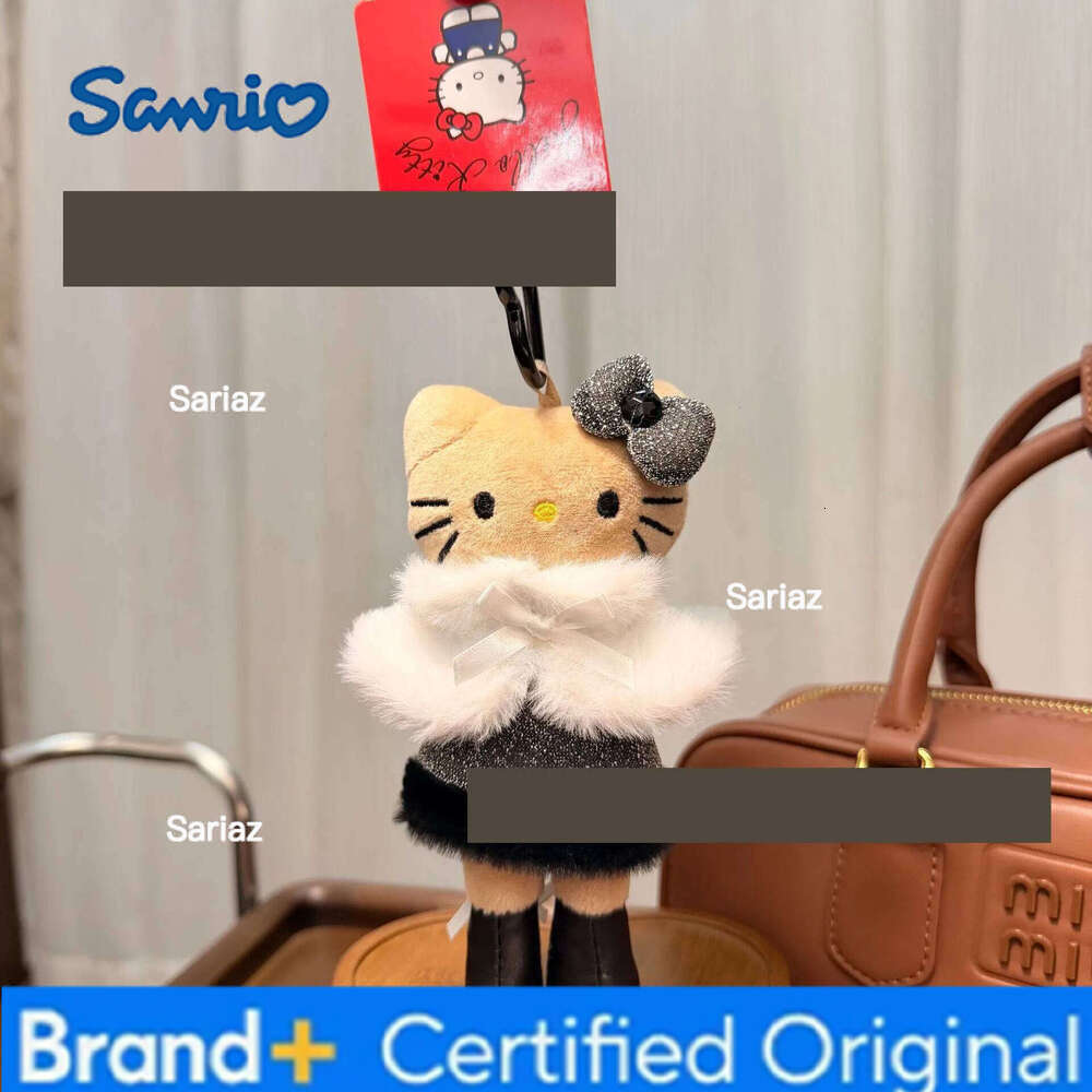 Sanrio NEW Cute Hello kitty Plush Keychains Winter Wrap Kitty cat Small Pendant Anime Plushie Doll Gift H260121