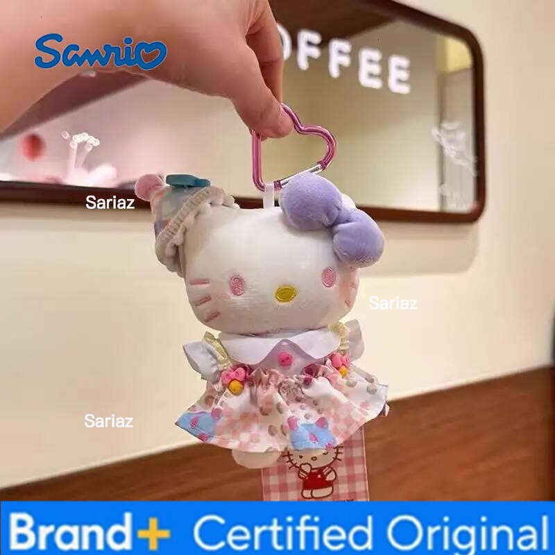 Sanrio Hello Kitty Floral Dress Pendant Heart-shaped Keychain Gift For My Bestie Fashion Backpack Accessories H260121