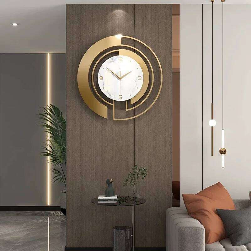 Nordic Light Luxury Metal Fashion Design Large Home Decoration Pendant Hotel Living Room Wall Hanging Clock 26Y0121
