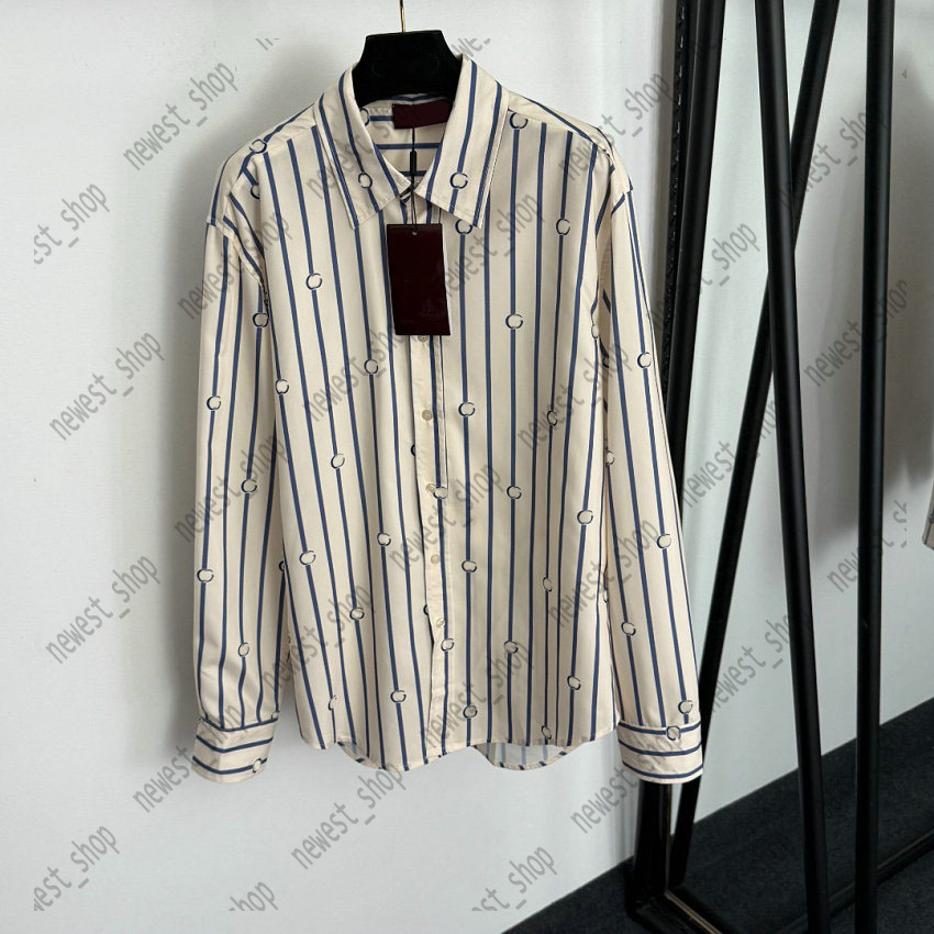 Spring Womens Shirts Loose letter Jacquard print Long Sleeved Shirt lady striped print collar long sleeved tshirt loose Blouses apricot S-L