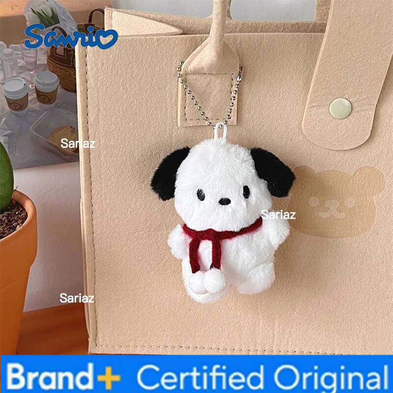 Sanrio Cartoon Plush Keychain Kawaii Pochacco Anime Pendant Key Ring Cute Children Girls Jewelry Birthday Christmas Gifts H260121